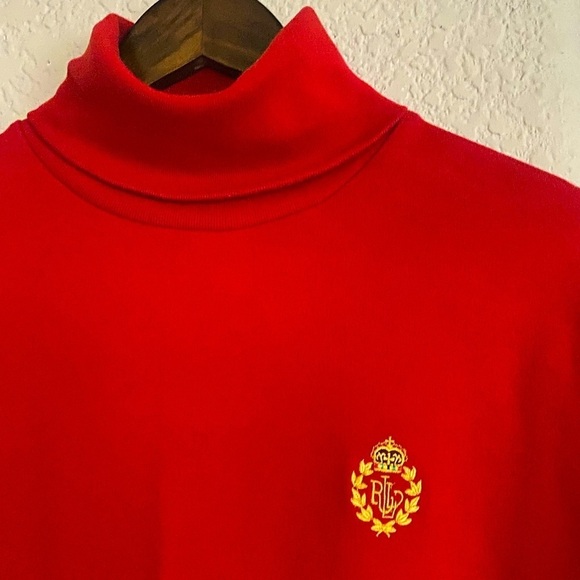 LAUREN RALPH LAUREN Signature Red Turtleneck Jersey X-LARGE Preppy Gorpcore EUC - Picture 4 of 10